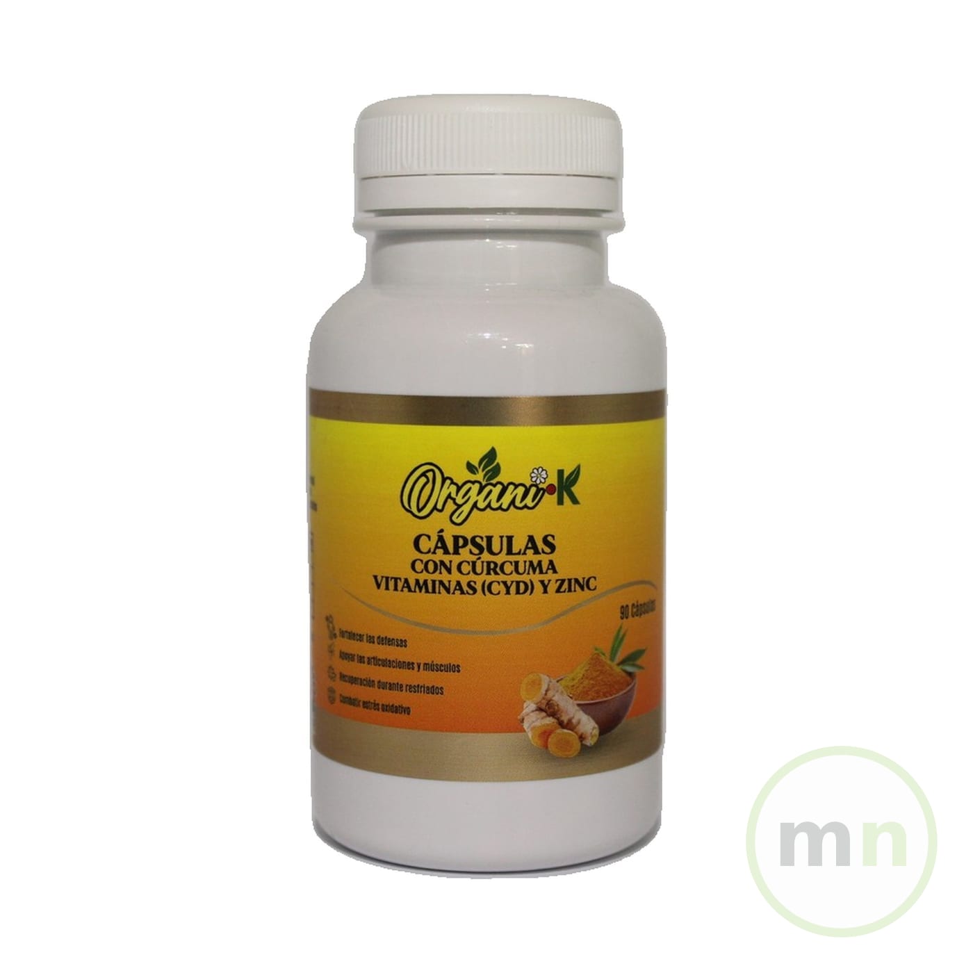Curcuma + Vitaminas C y D + Zinc 90 Caps — Organi-K