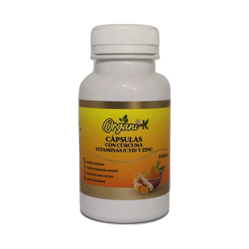 Curcuma + Vitaminas C y D + Zinc 90 Caps — Organi-K