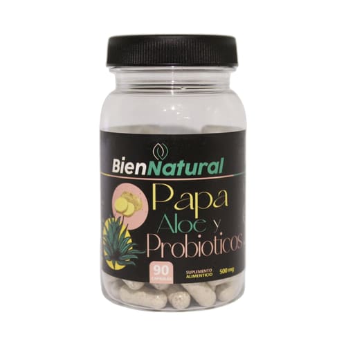 Papaya, Aloe y Probioticos Bien Natural - Capsulas x 90