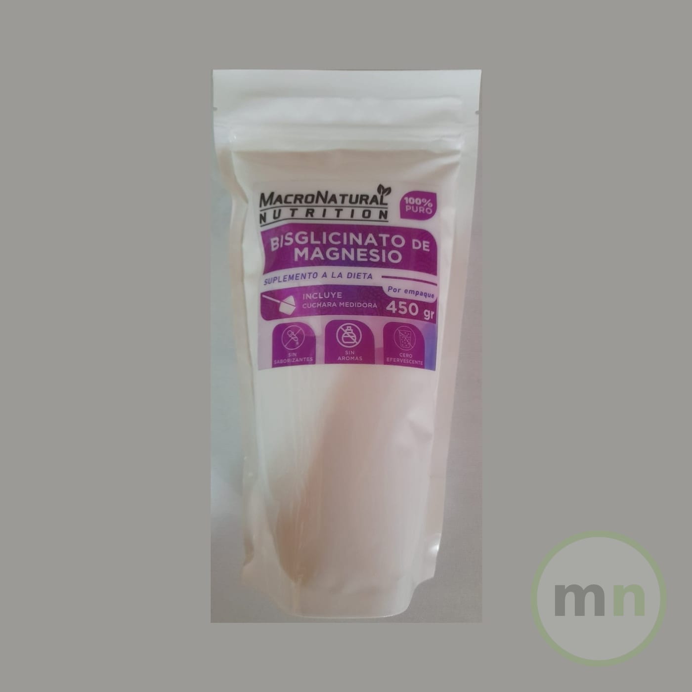 Bisglicinato de Magnesio Puro Polvo 450 grs — MACRONATURAL