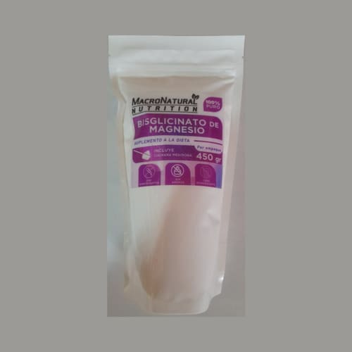 Bisglicinato de Magnesio Puro Polvo 450 grs — MACRONATURAL