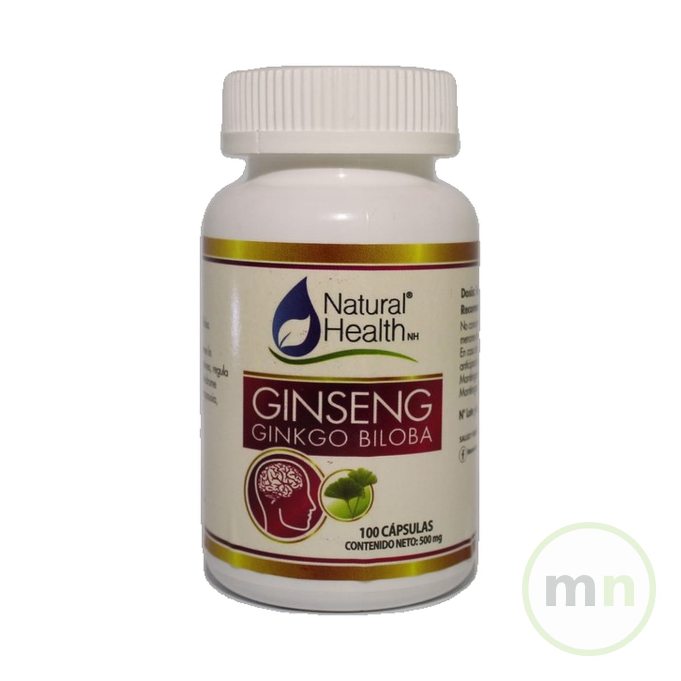 Ginseng + Ginkgo Biloba Natural Health x 100 Capsulas