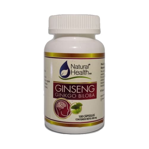 Ginseng + Ginkgo Biloba Natural Health x 100 Capsulas