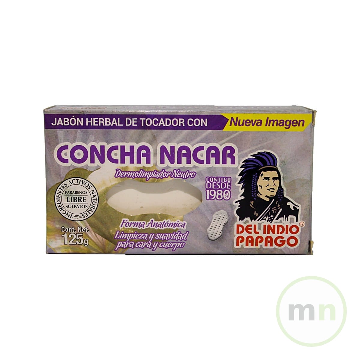 Jabon Dermolimpiador con Concha de Nacar 125 g - Del Indio Papago