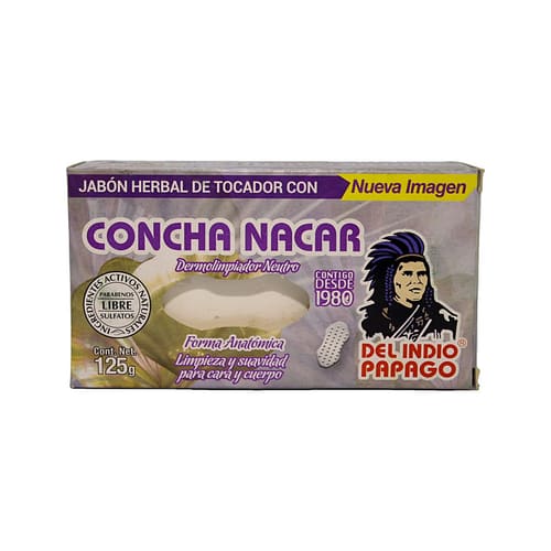 Jabon Dermolimpiador con Concha de Nacar 125 g - Del Indio Papago