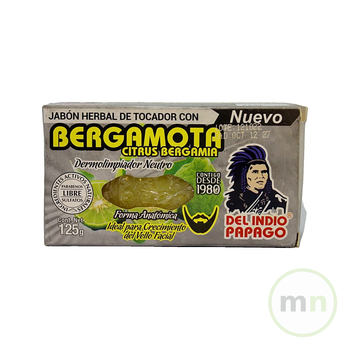 Jabon Dermolimpiador con Bergamota 125 g - Del Indio Papago