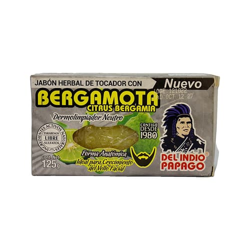 Jabon Dermolimpiador con Bergamota 125 g - Del Indio Papago
