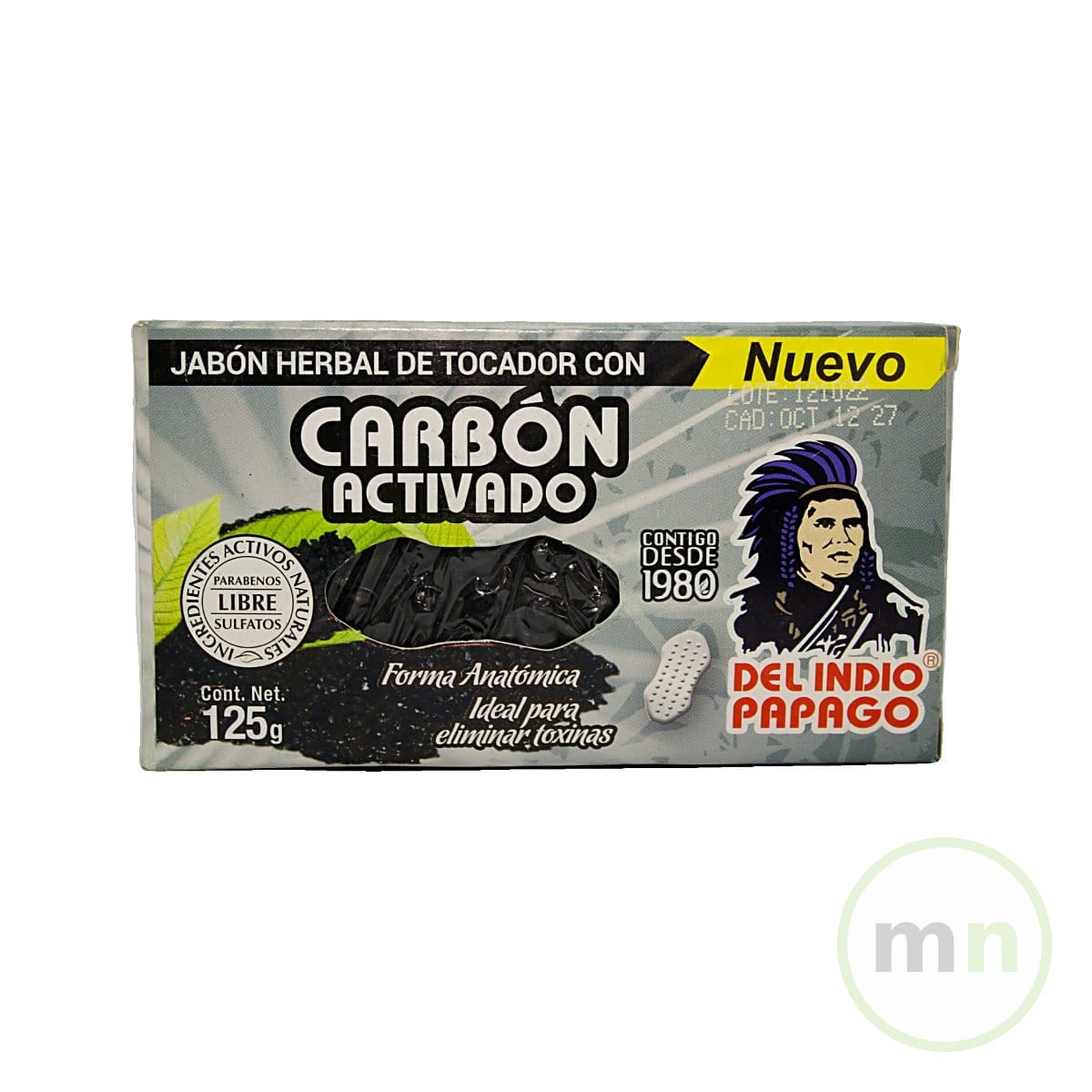Jabon Dermolimpiador con Carbon Activado 125 g - Del Indio Papago