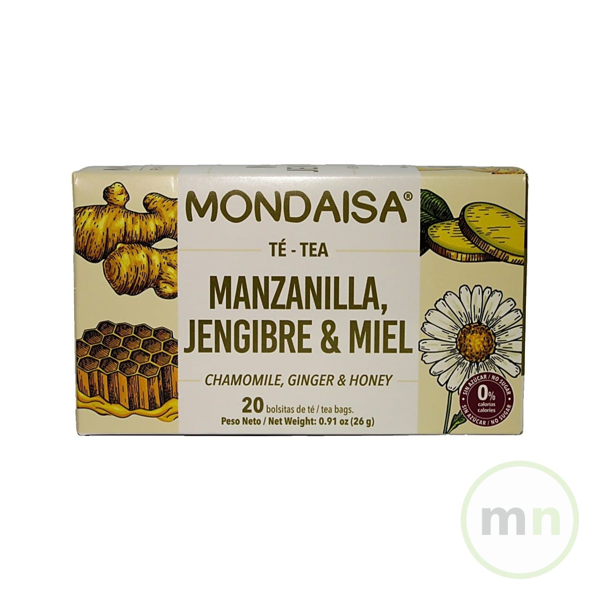 TÉ MANZANILLA JENGIBRE MIEL 20 UND LAMINADO